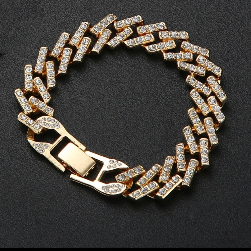 Bling cuban link chain bracelet